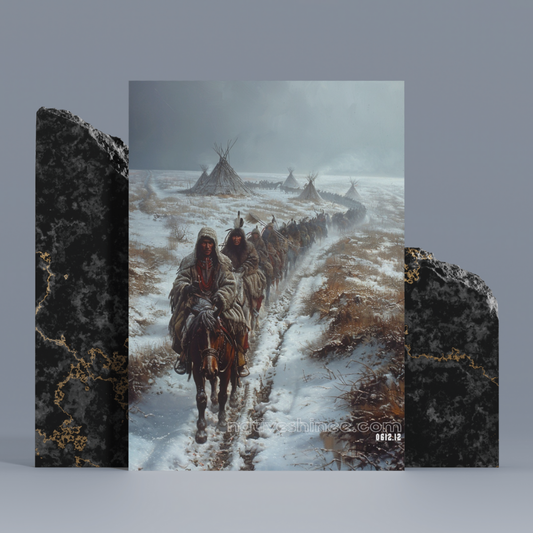 Journey Through the Snow Native American Canvas