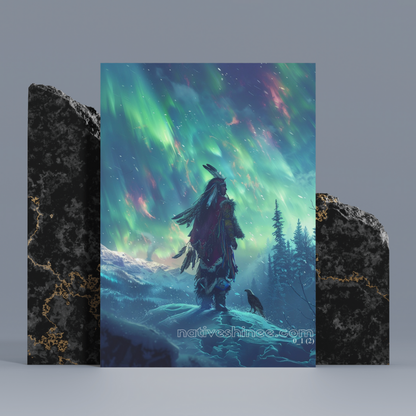 Guardian of the Northern Lights Native American Canvas