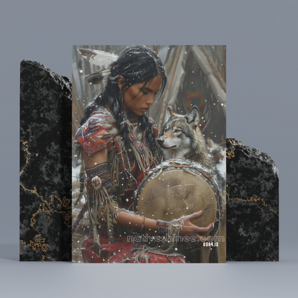 Winter Harmony Native American Canvas