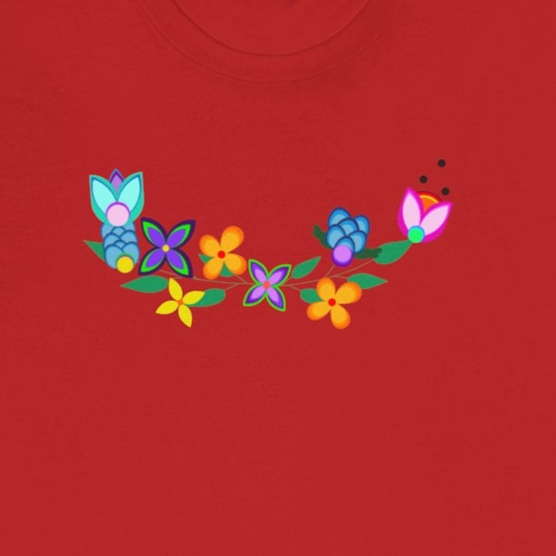Native Wildflower Bouquet Top, Métis Cree Saulteaux Northwestern First Nation tee shirt