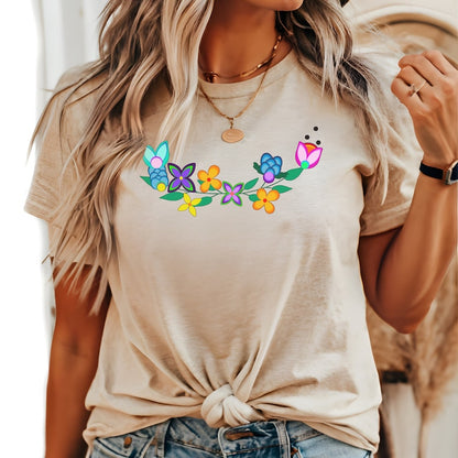 Native Wildflower Bouquet Top, Métis Cree Saulteaux Northwestern First Nation tee shirt