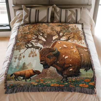 Meadow Buffalo Woven Blanket