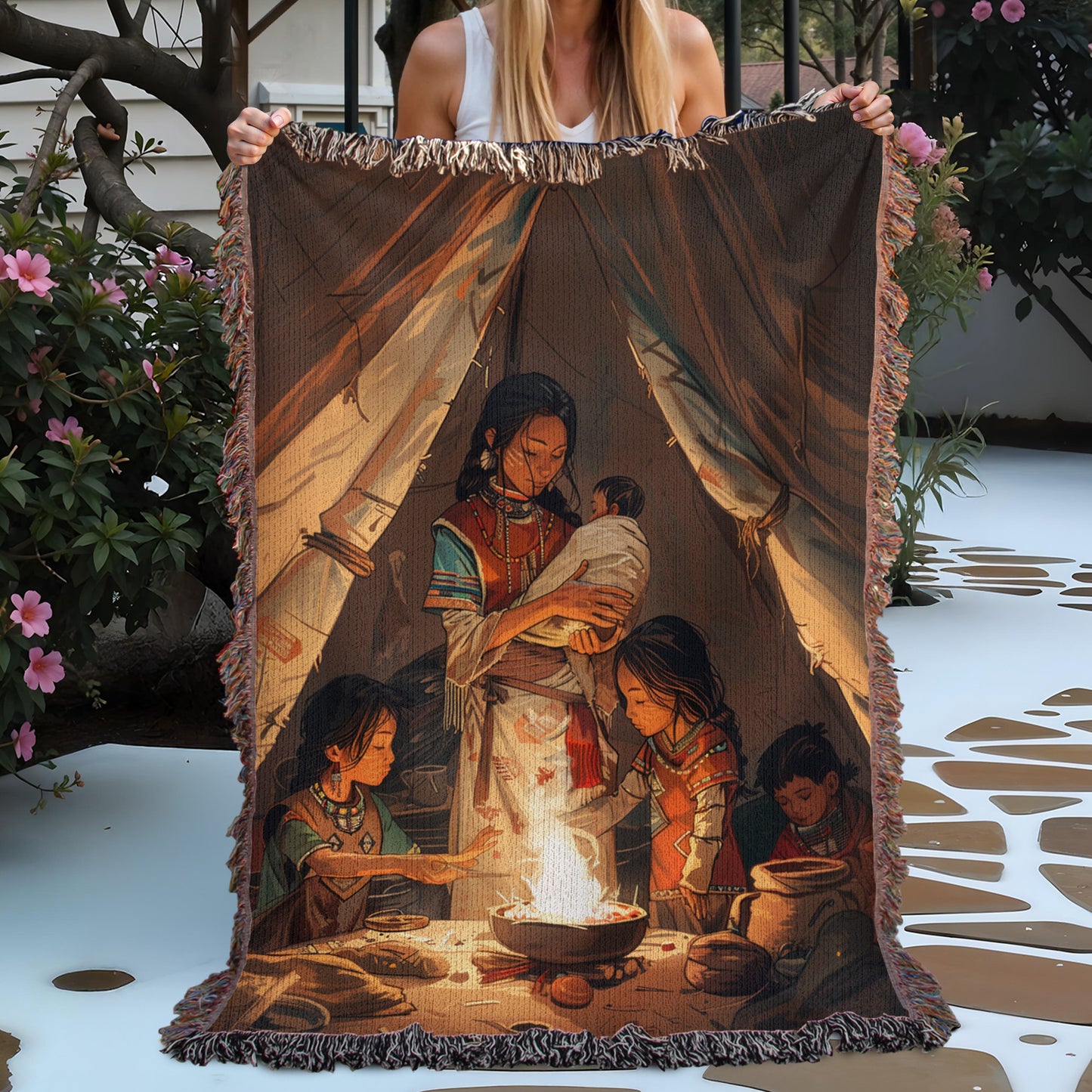 Native Mom’s Kitchen Woven Blanket