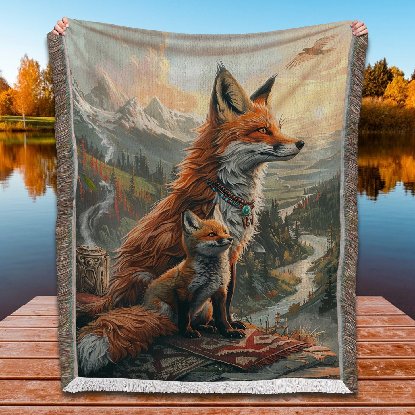 Tree of Life Buffalo Woven Blanket