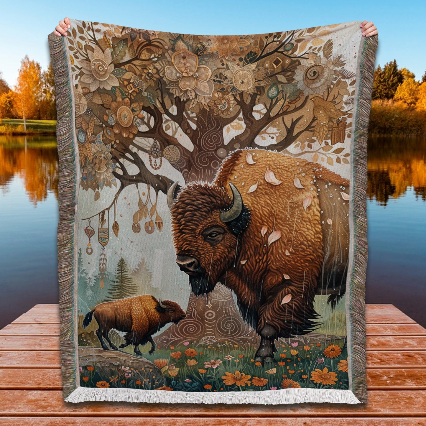 Meadow Buffalo Woven Blanket