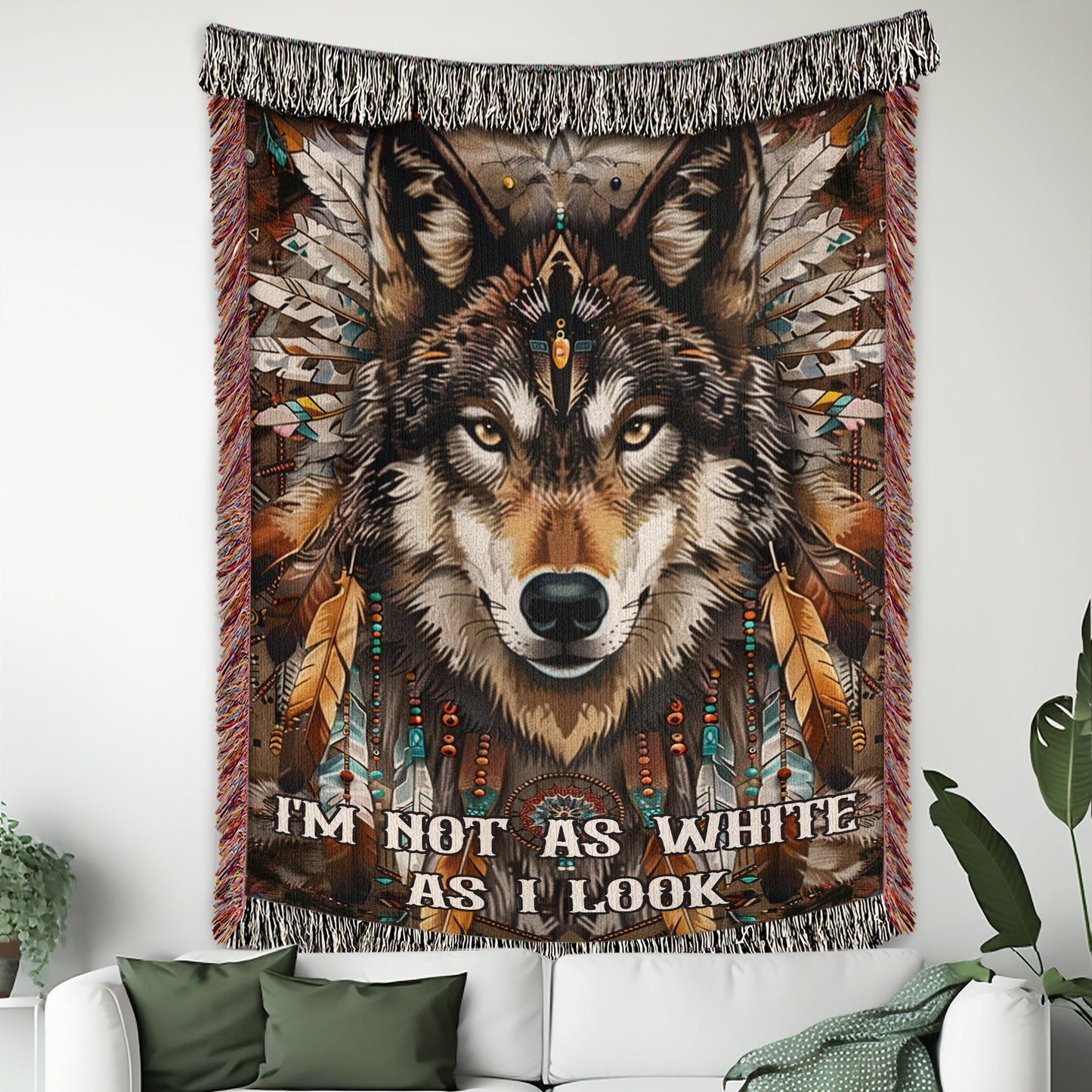 Spirit Wolf Woven Blanket