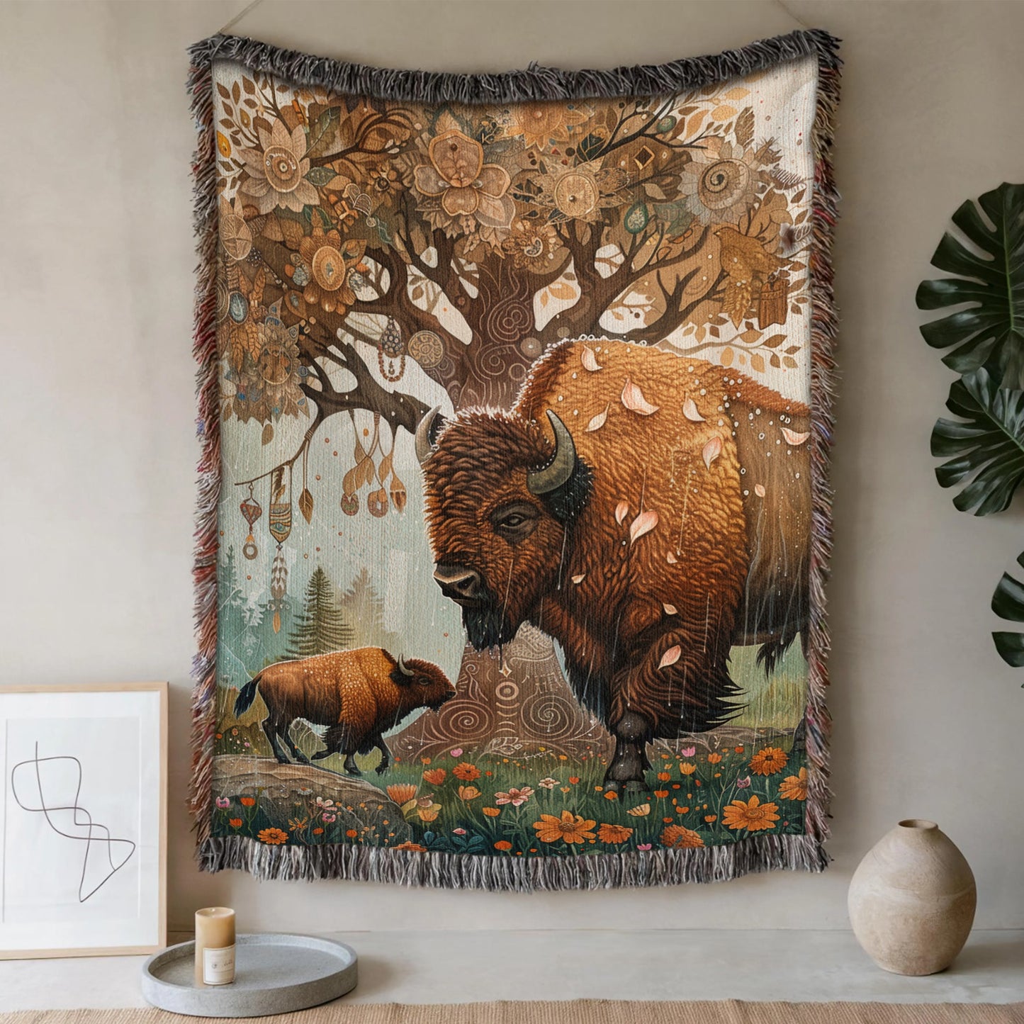 Meadow Buffalo Woven Blanket