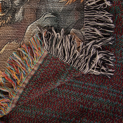 Mom and Baby Wolf Woven Blanket