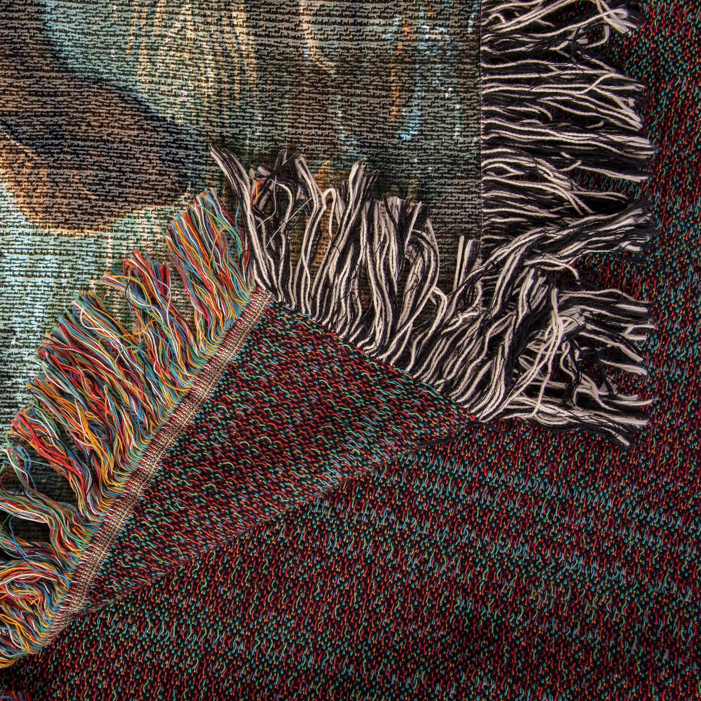 Beaded Buffalo Meadow Woven Blanket