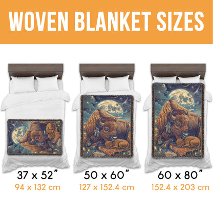 Moonlit Buffalo Woven Blanket