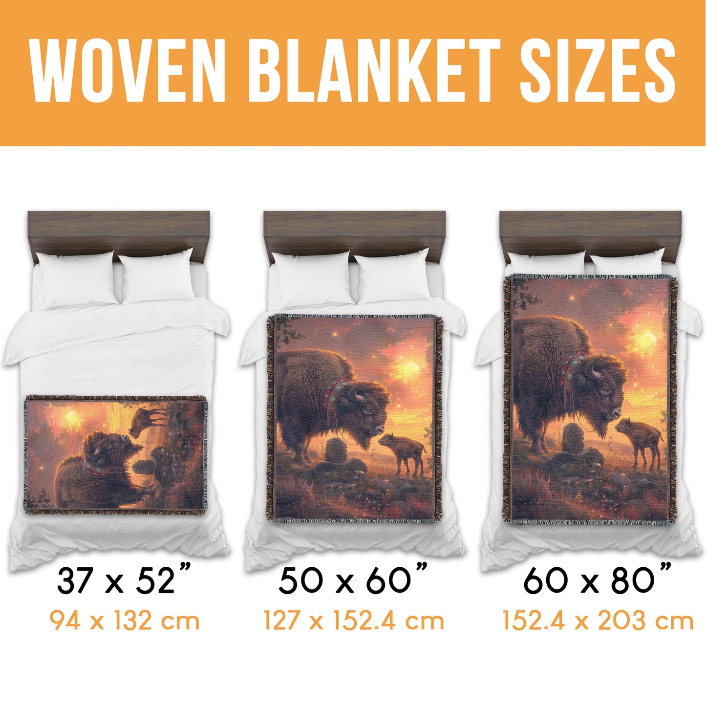 Sunset Buffalo Woven Blanket
