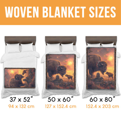 Sunset Buffalo Woven Blanket