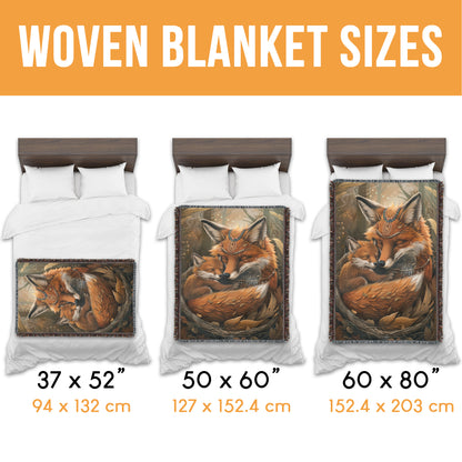 Beaded Fox Haven Woven Blanket