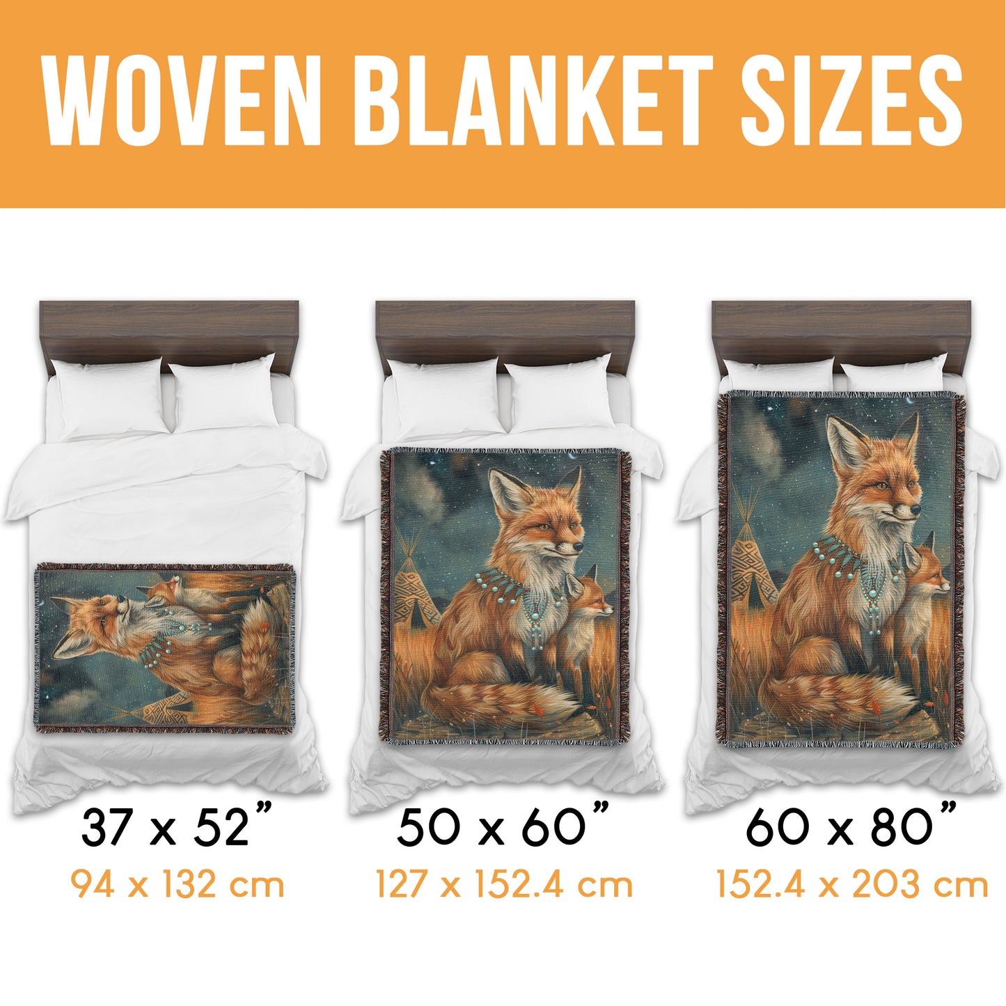 Sunset Fox Lake Woven Blanket