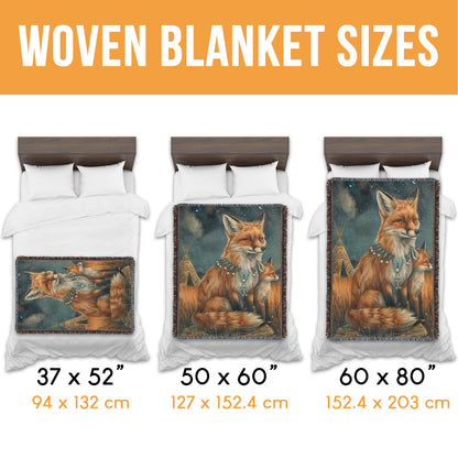 Sunset Fox Lake Woven Blanket
