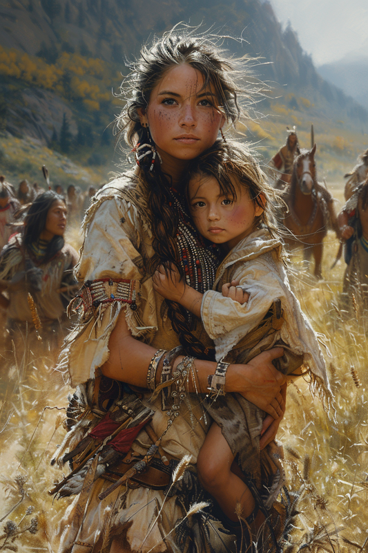 Tenderness in Tradition Native American Canvas