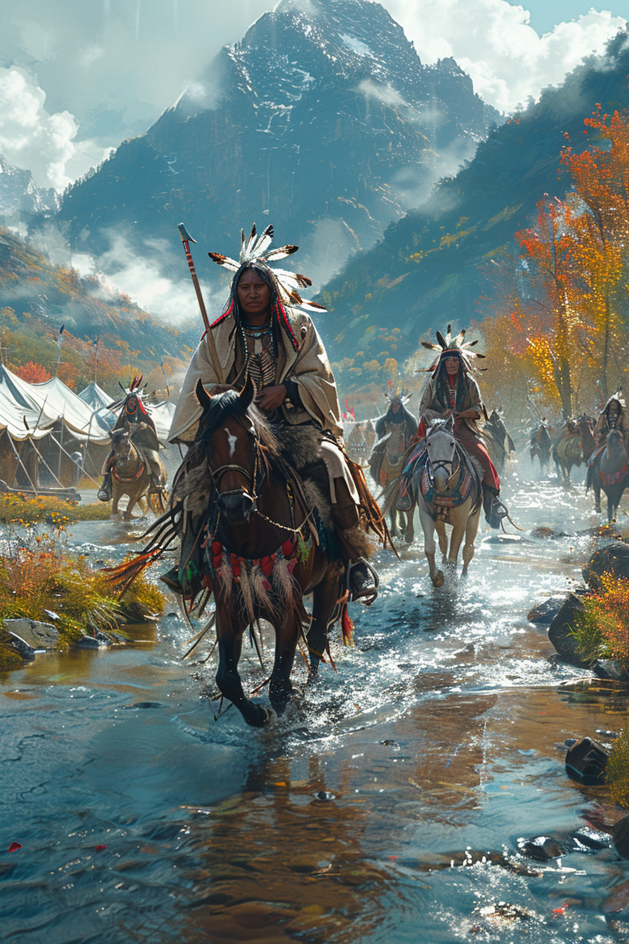 Warriors on a Path of Honor Native American Canvas