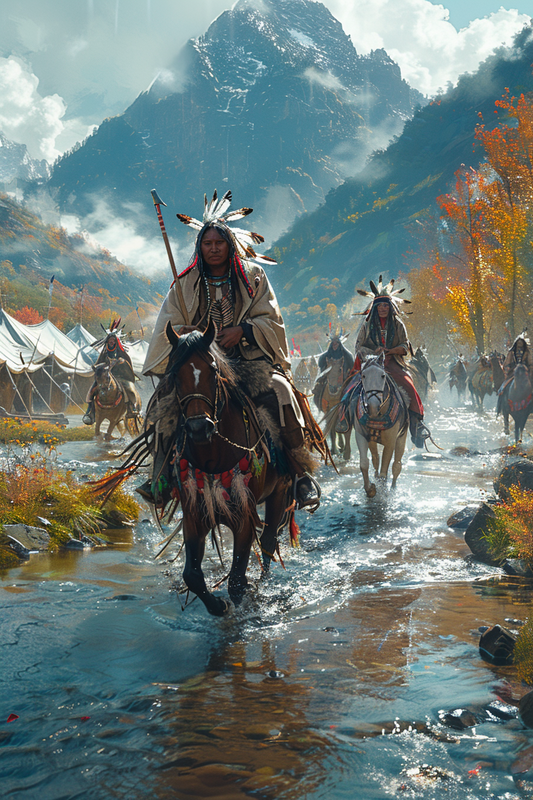 Warriors on a Path of Honor Native American Canvas