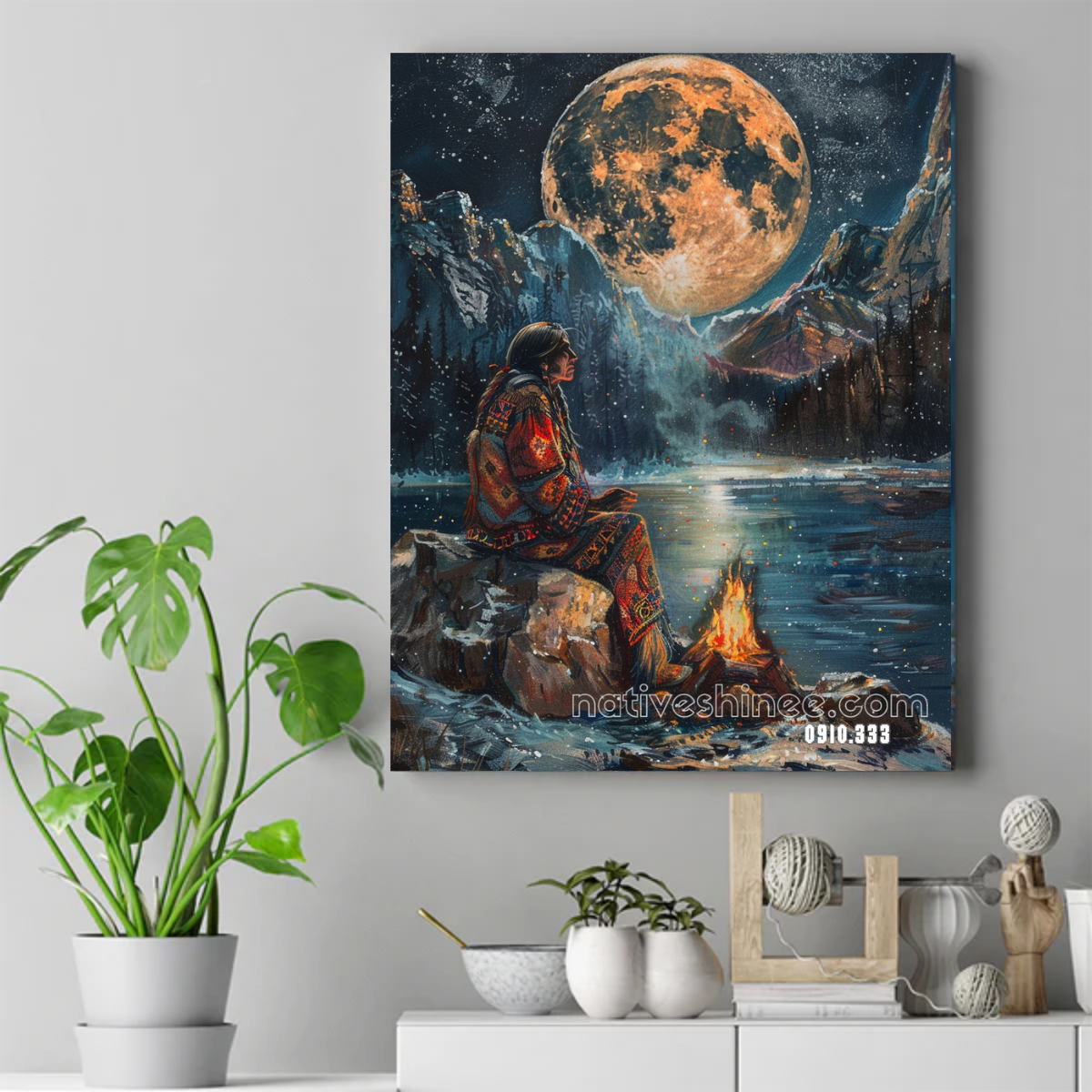 Embers Under the Great Moon Canvas