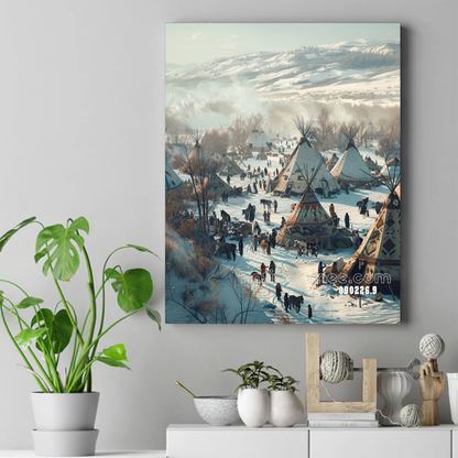 Winter Village of the Sacred Plains Canvas