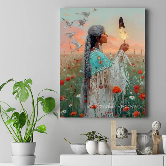 Prairie Wind and Feather Canvas
