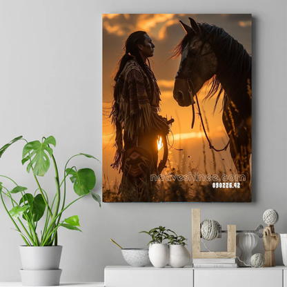 Sunset Vigil with the Painted Horse Canvas
