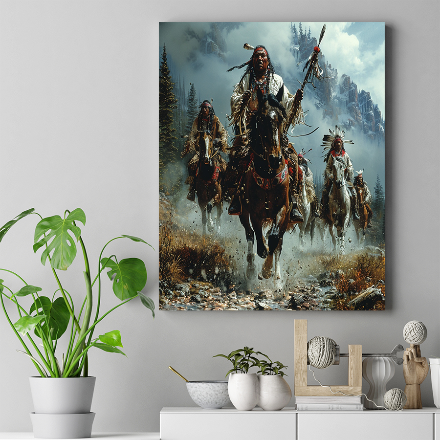 Surge of the Sacred Lands Native American Horse Canvas