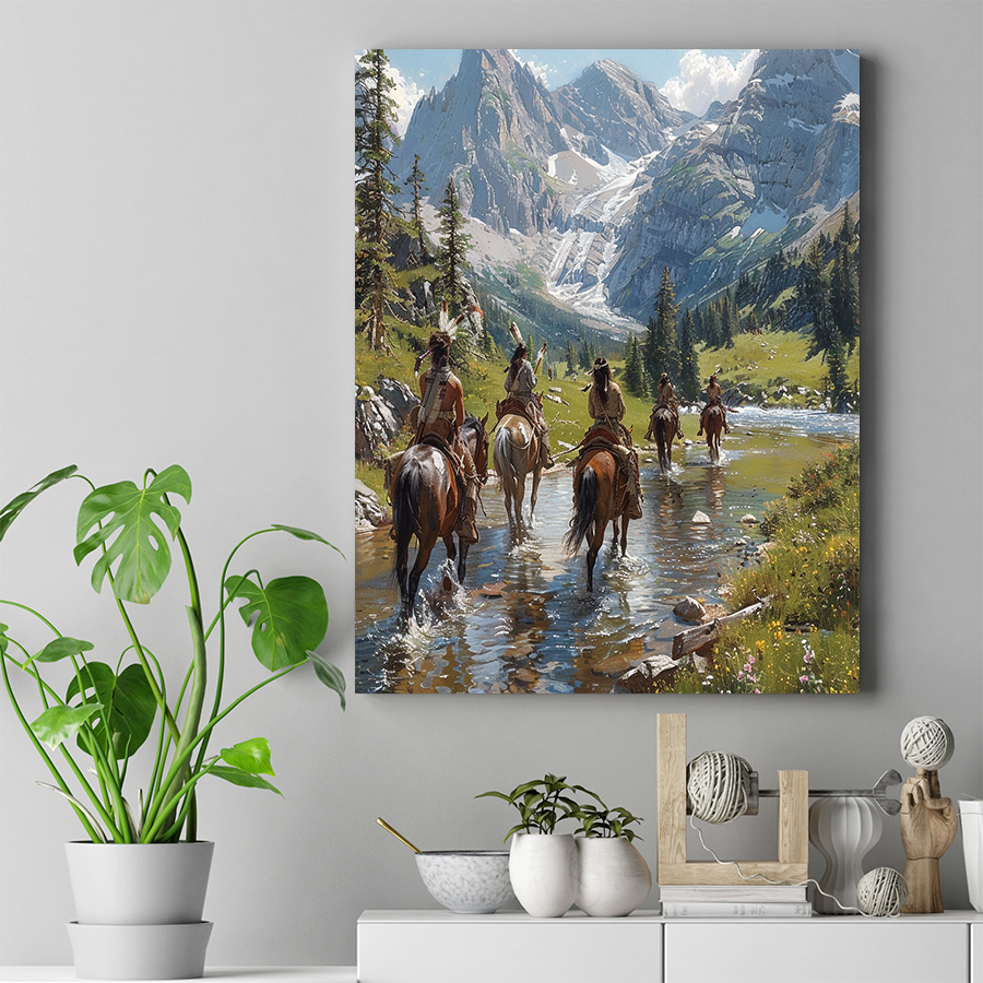 Back to the Heart of the Valley Native American Horse Canvas