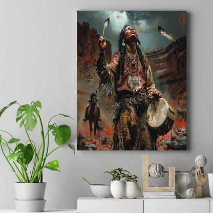 Sacred Dance of the Desert Native American Horse Canvas