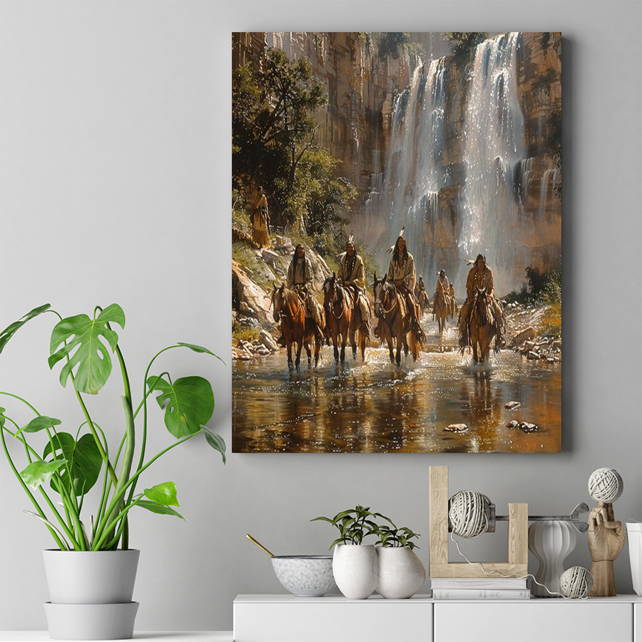 Pathway Through the Sacred Spray Native American Horse Canvas