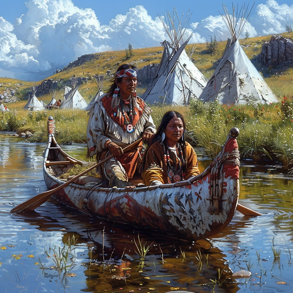 Navigating Through Native Lands Native American Canvas