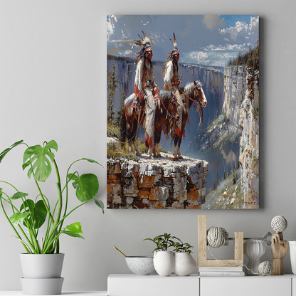 Echoes of Hoof and Heart Native American Horse Canvas