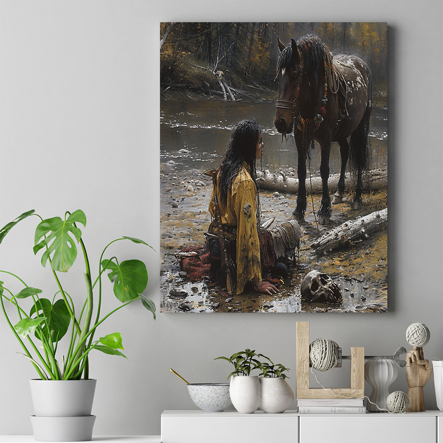 Companions in Thought Native American Horse Canvas