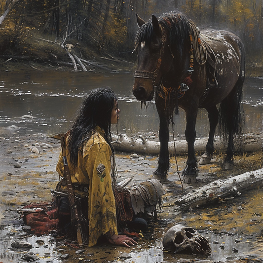 Companions in Thought Native American Horse Canvas