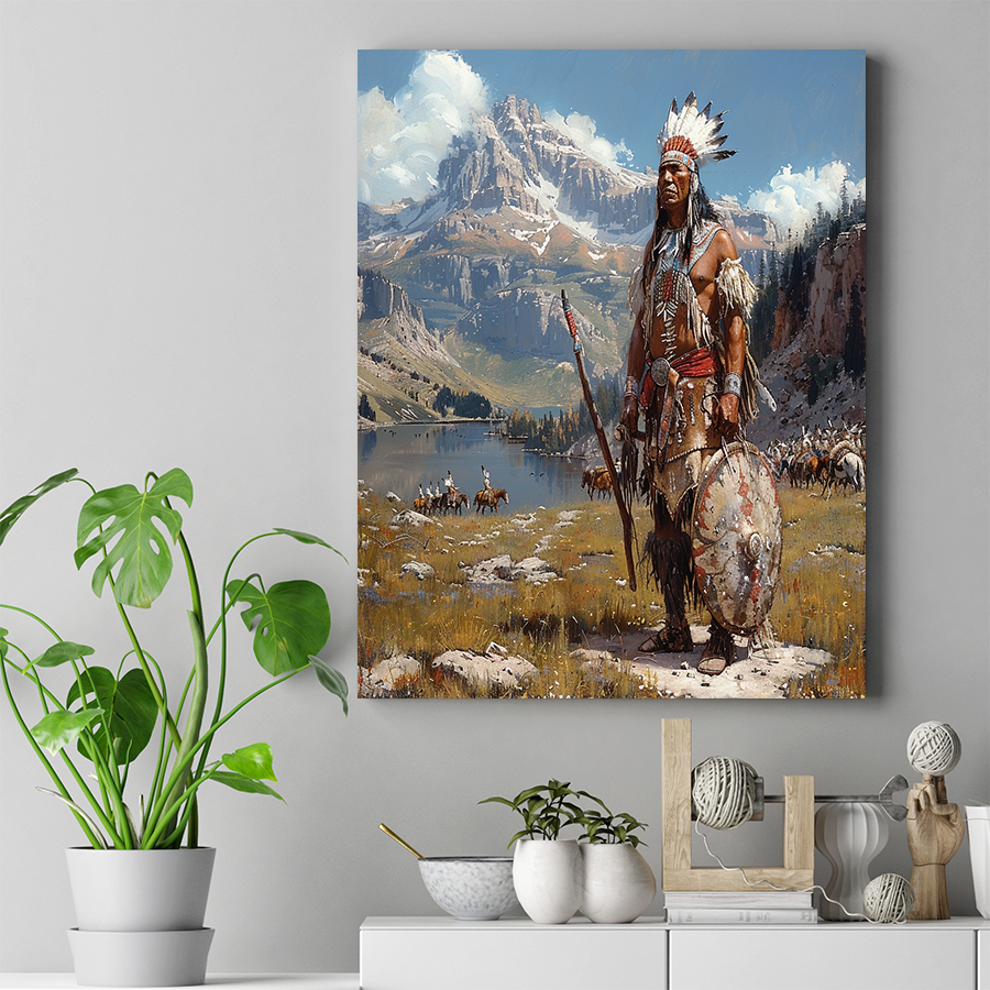 A Chief's Mountain Realm Native American Canvas