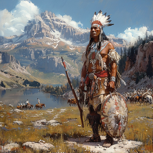 A Chief's Mountain Realm Native American Canvas