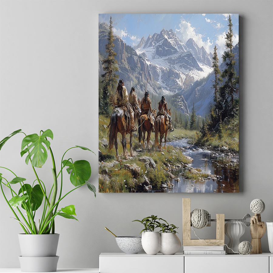 Valley of the Great Spirits A Sacred Ride Native American Horse Canvas