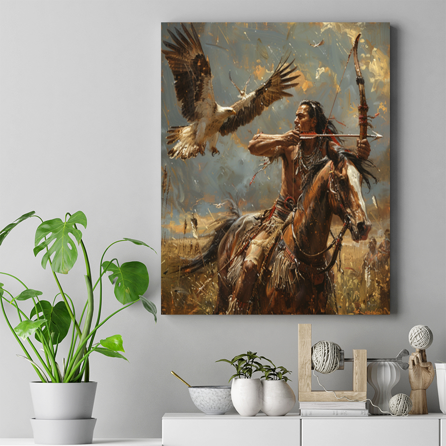 Symbiosis of Spirits Native American Eagle Canvas