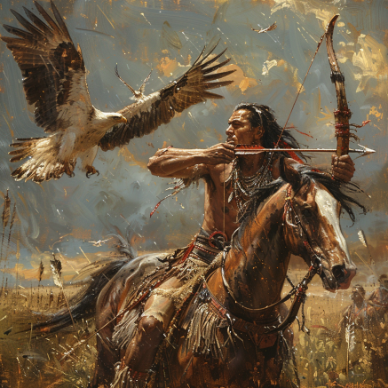 Symbiosis of Spirits Native American Eagle Canvas