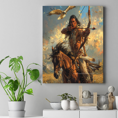 Eagle and Warrior of the Wind Native American Horse Canvas