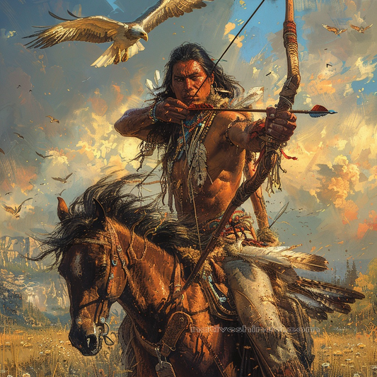 Eagle and Warrior of the Wind Native American Horse Canvas