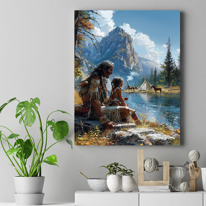 Reflections of Tradition and Nature Native American Canvas