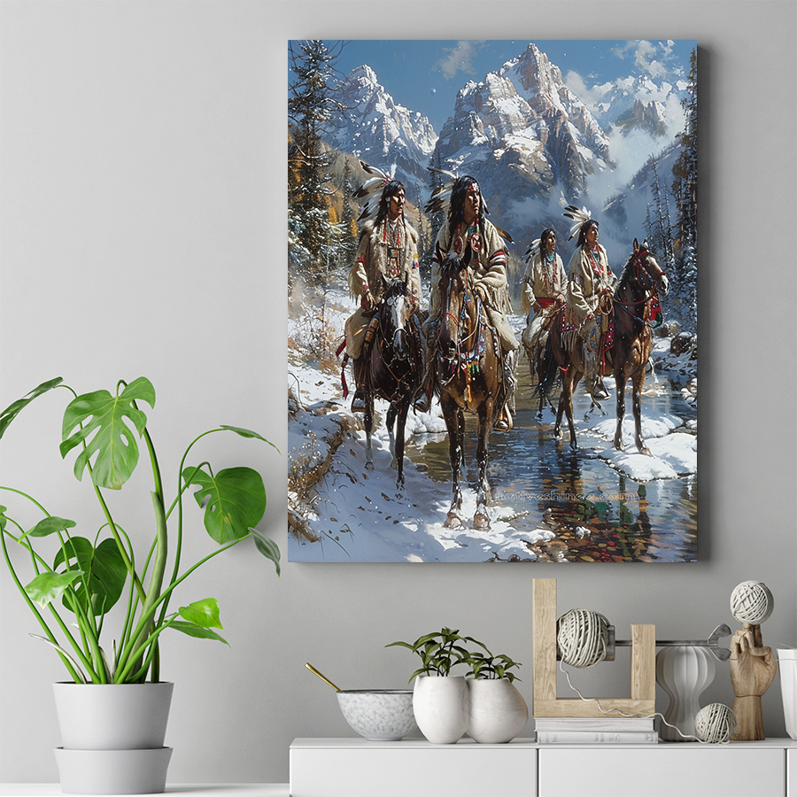 Ancestral Pathways Native American Horse Canvas