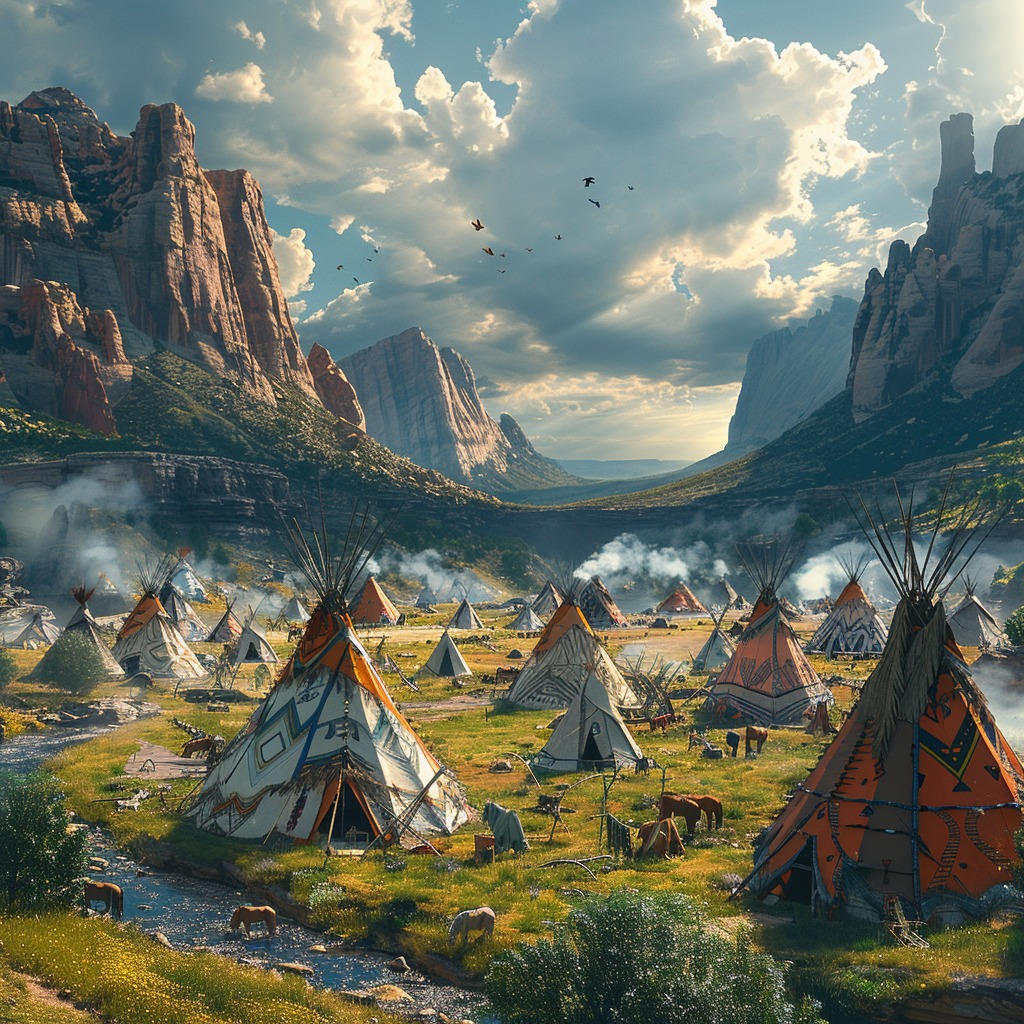 Sanctuary in the Valley Native American Canvas