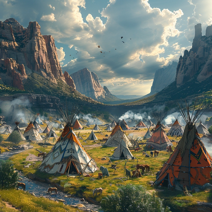 Sanctuary in the Valley Native American Canvas