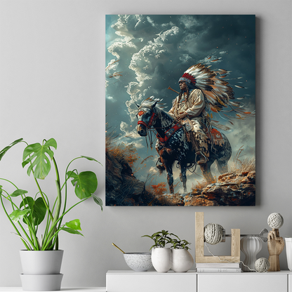 Echoes of Ancient Wisdom Native American Horse Canvas