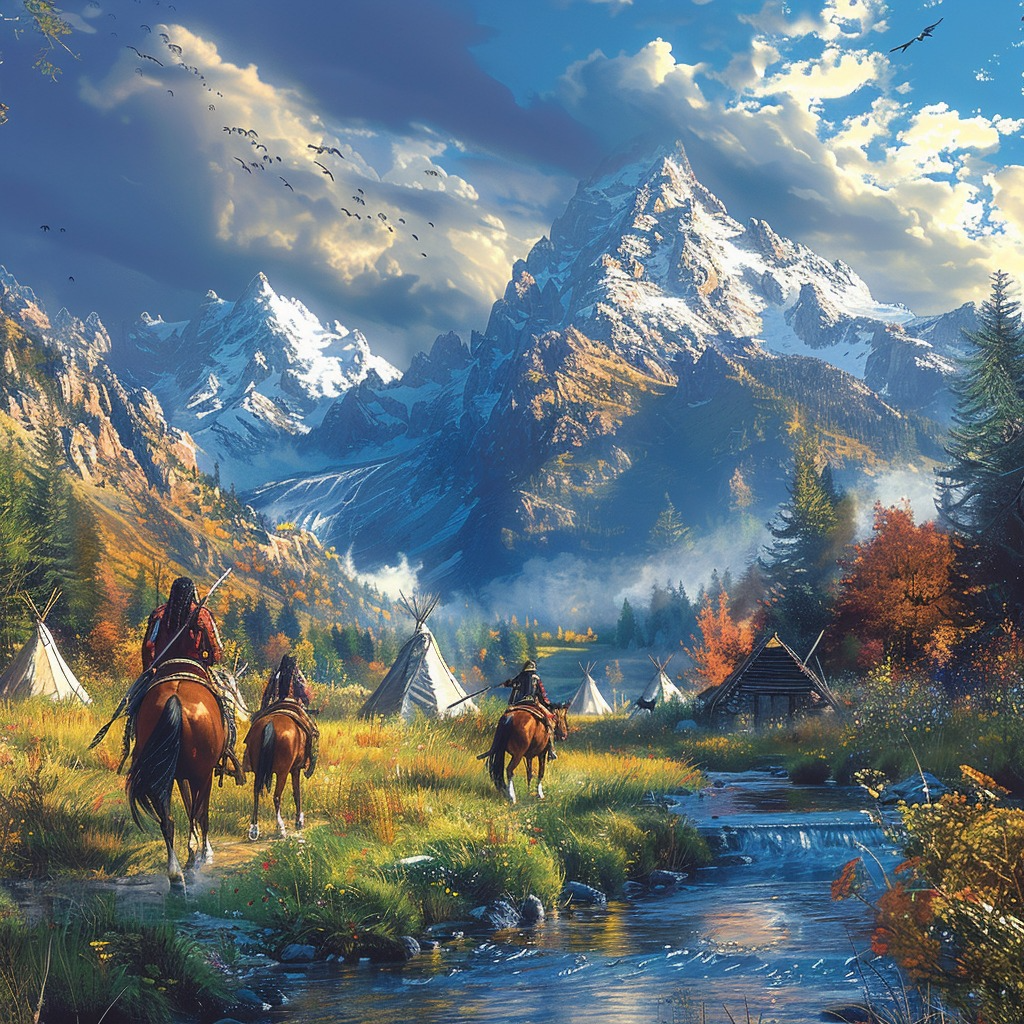 Morning Light Over the Valley Native American Horse Canvas