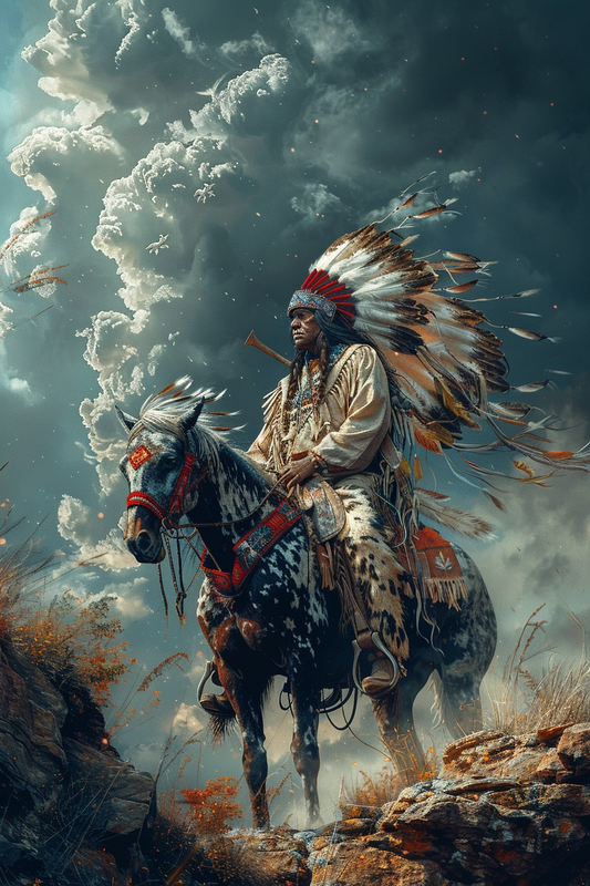 Echoes of Ancient Wisdom Native American Horse Canvas