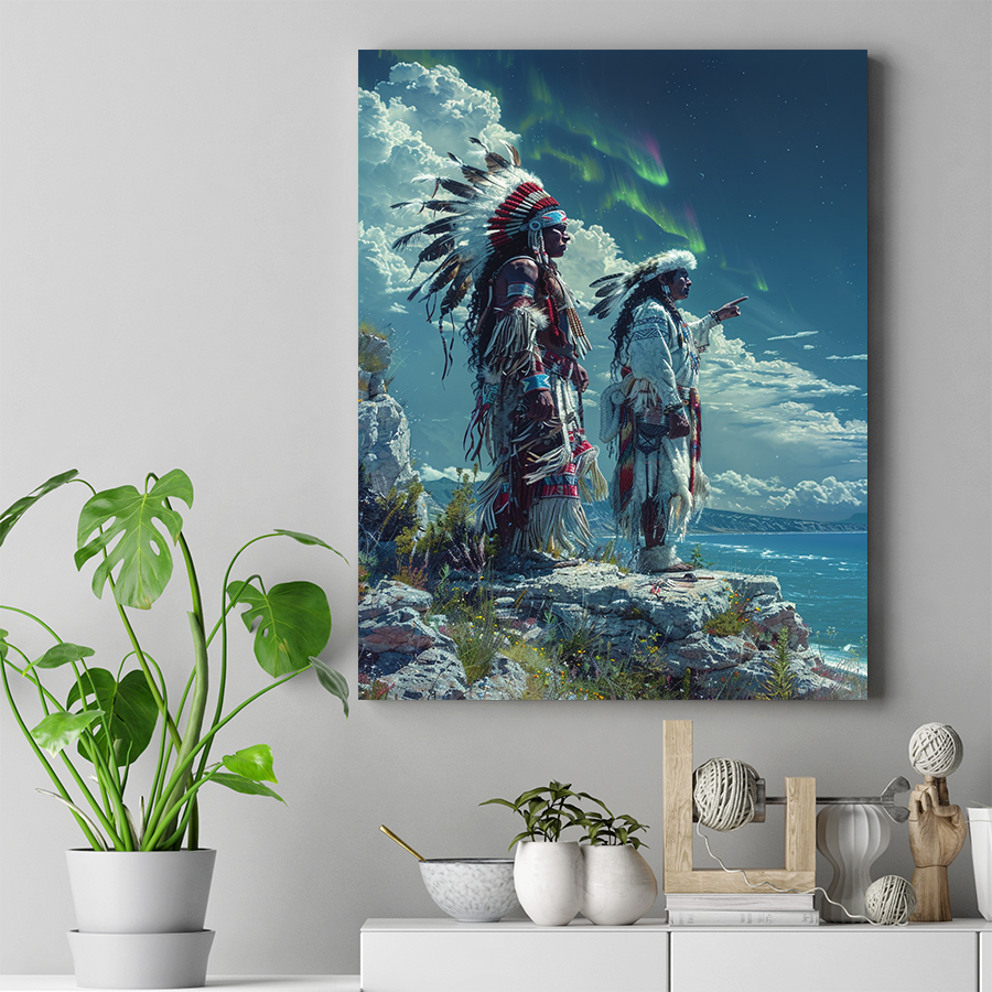 Native Guardians of the Night Canvas