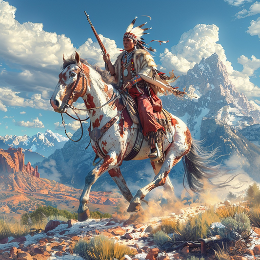 The Warrior's Path Under Heaven Native American Horse Canvas